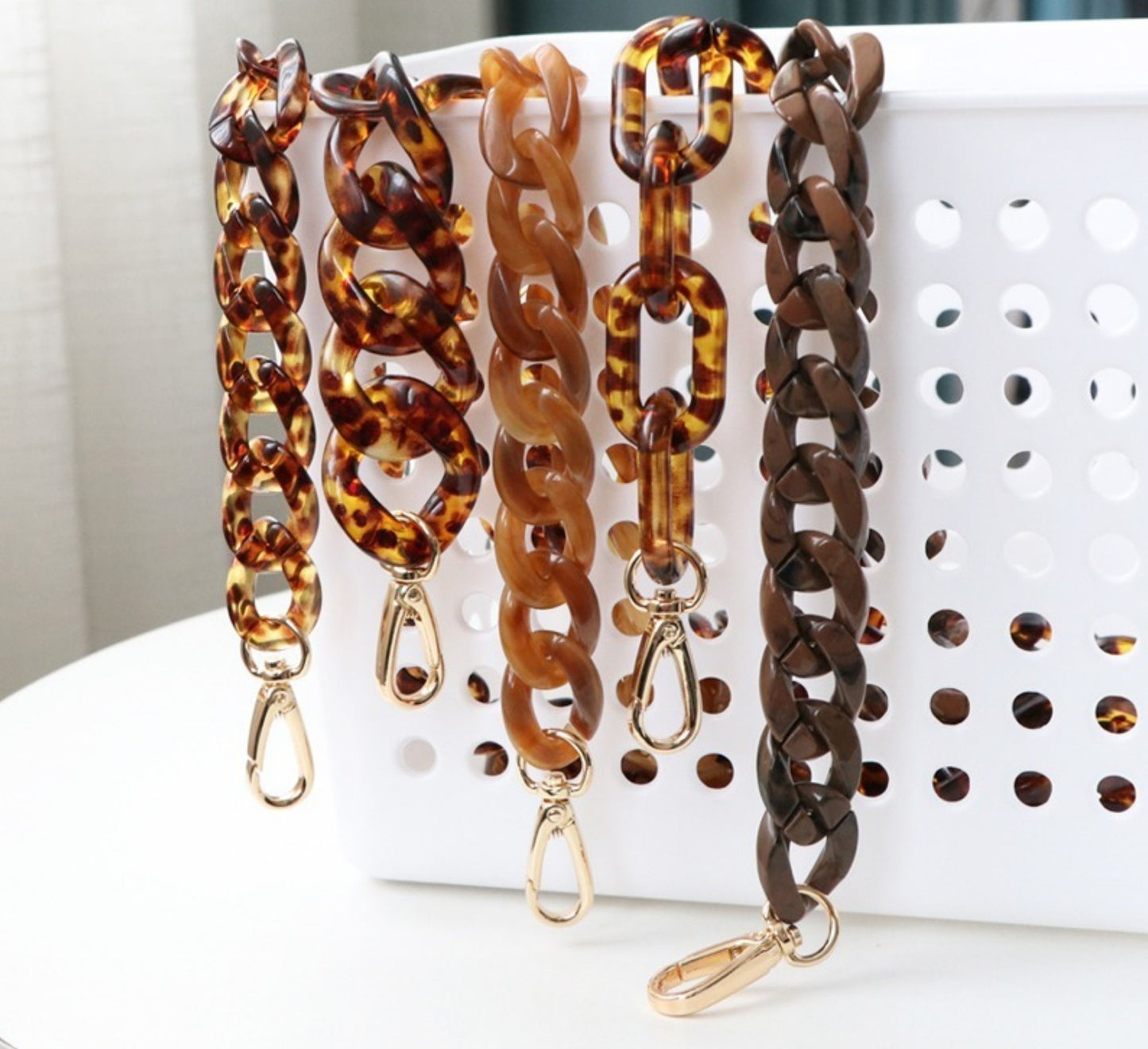 30/65/100/110/120cm Acrylic High Quality Purse Chain Replacement Strap for HandBag | Leopard Print Handbag Strap | Replacement Handle Chain