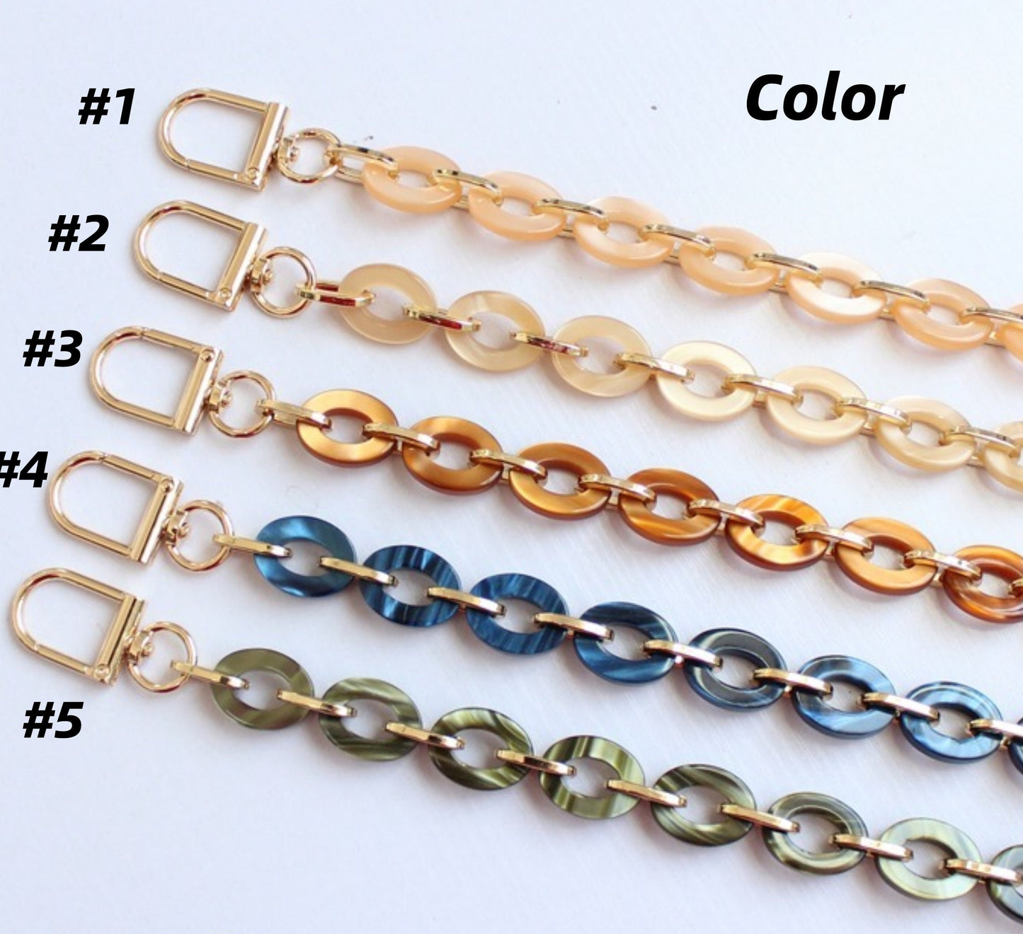 40/60/80/100cm Acrylic High Quality Purse Chain Replacement Strap for HandBag | Resin Handbag Strap | Replacement Handle Chain