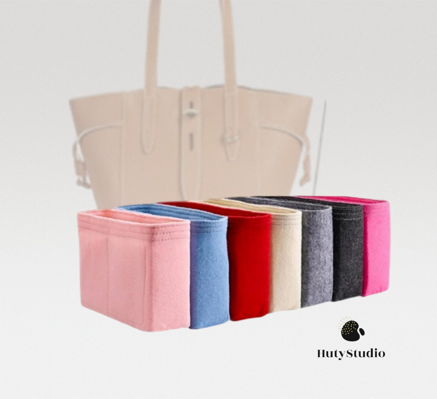 Bag Organizer For NET Tote M Cognac H | Bag Insert For Tote Bag | Felt Bag Organizer For Handbag Bag