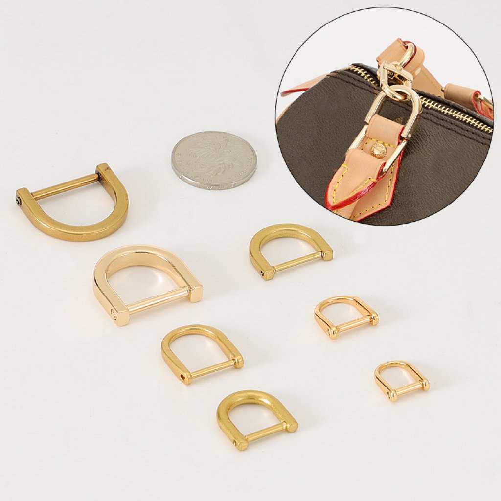 Set of 2 D-Rings Bag Strap Connector | Screw -In Shackle Horseshoe U Shape | D Ring Bets Strap Loop | Bag Strap Connector