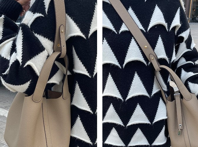 48cm Lichee Pattern Leather Shoulder Strap Replacement | Handbag Leather Strap | Short Bag Strap | Real Leather Strap