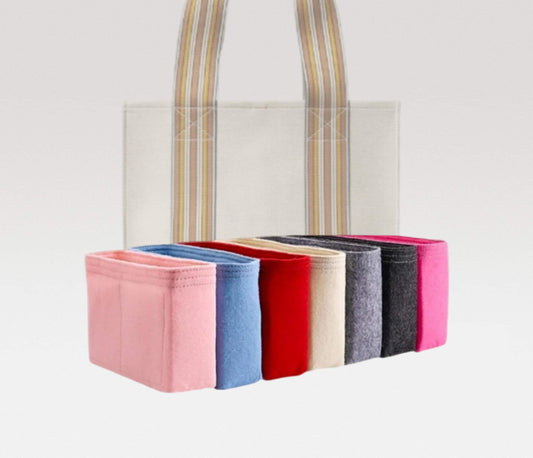 Bag Organizer For The Suitcase Stripe Tote Bag | Bag Insert For Tote Bag | Felt Bag Organizer For Handbag Bag